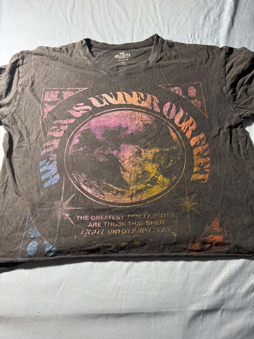 Hollister Graphic T-Shirt Size M Black Cotton